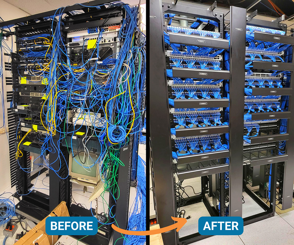Hubbell cabling network installation before and after Network Zen